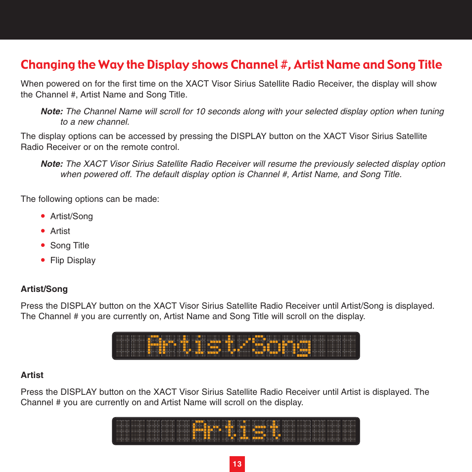 Sirius Satellite Radio XTR3CK User Manual | Page 17 / 36