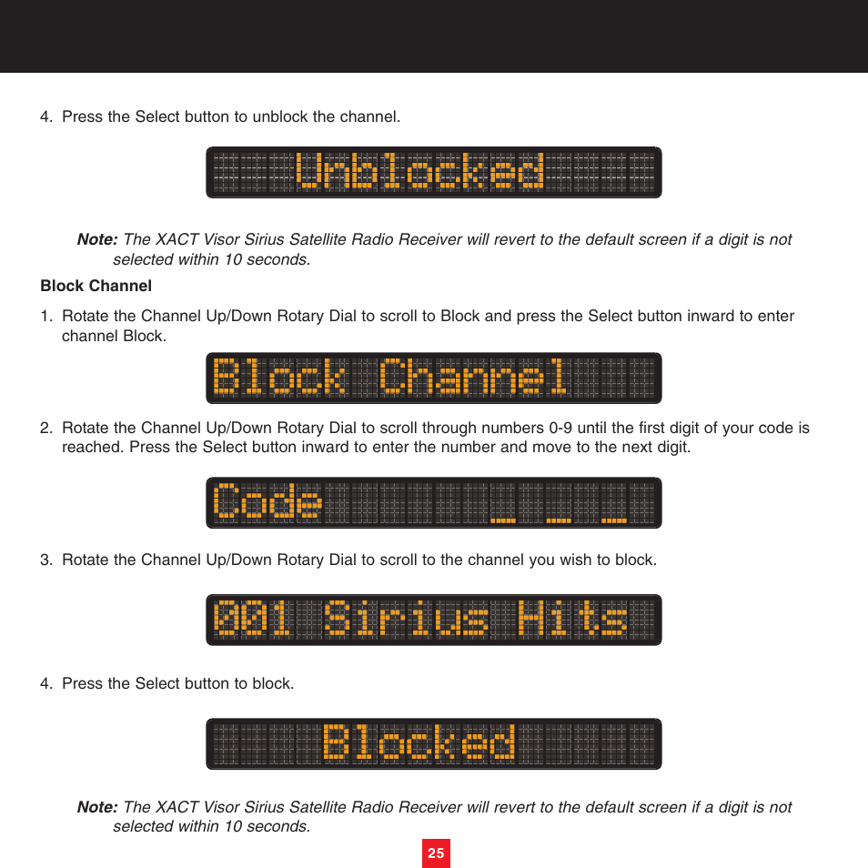 Sirius Satellite Radio XTR3CK User Manual | Page 29 / 36
