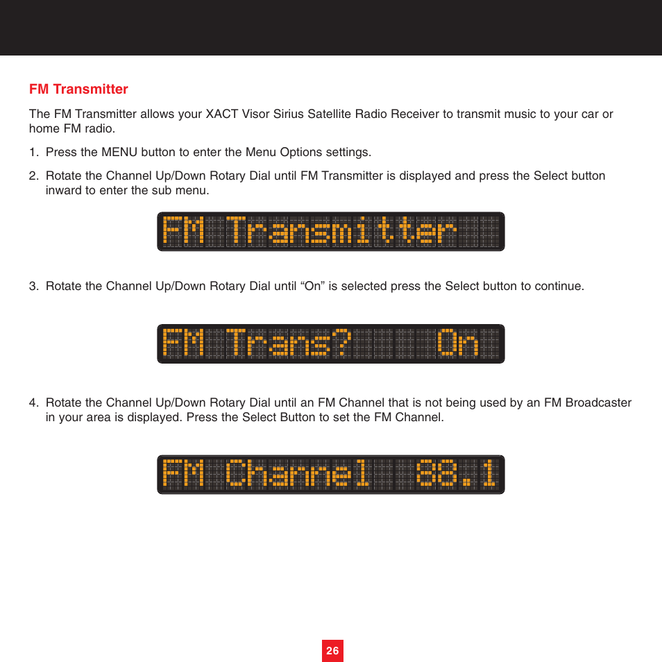 Sirius Satellite Radio XTR3CK User Manual | Page 30 / 36