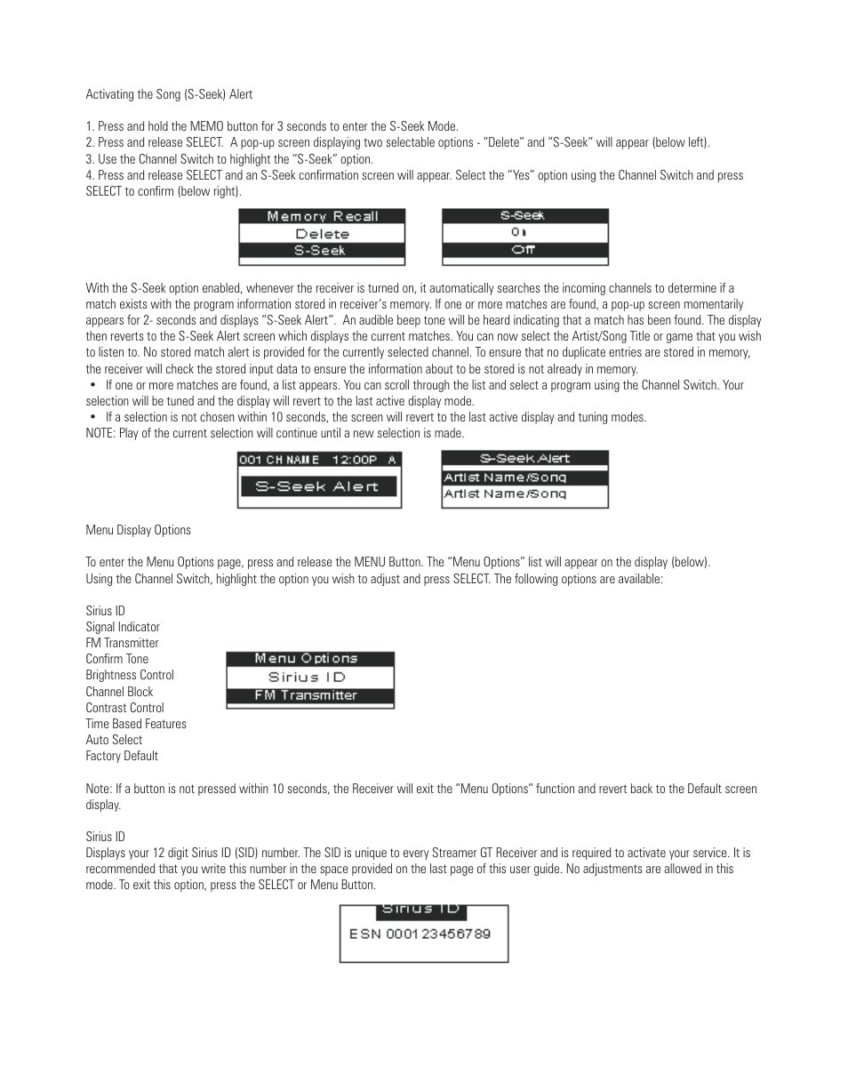 Sirius Satellite Radio EQ-SIRRCV User Manual | Page 10 / 14