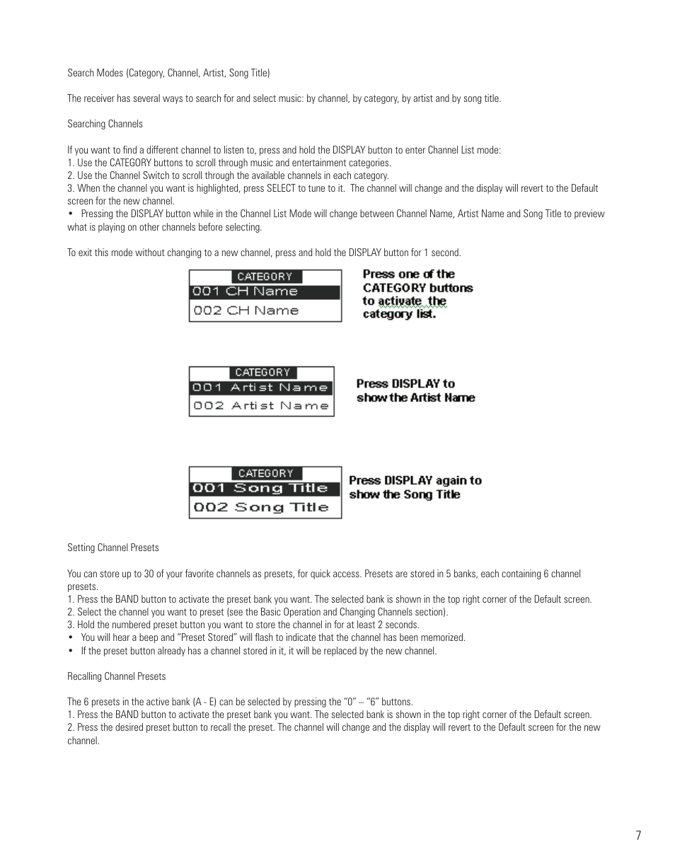 Sirius Satellite Radio EQ-SIRRCV User Manual | Page 7 / 14