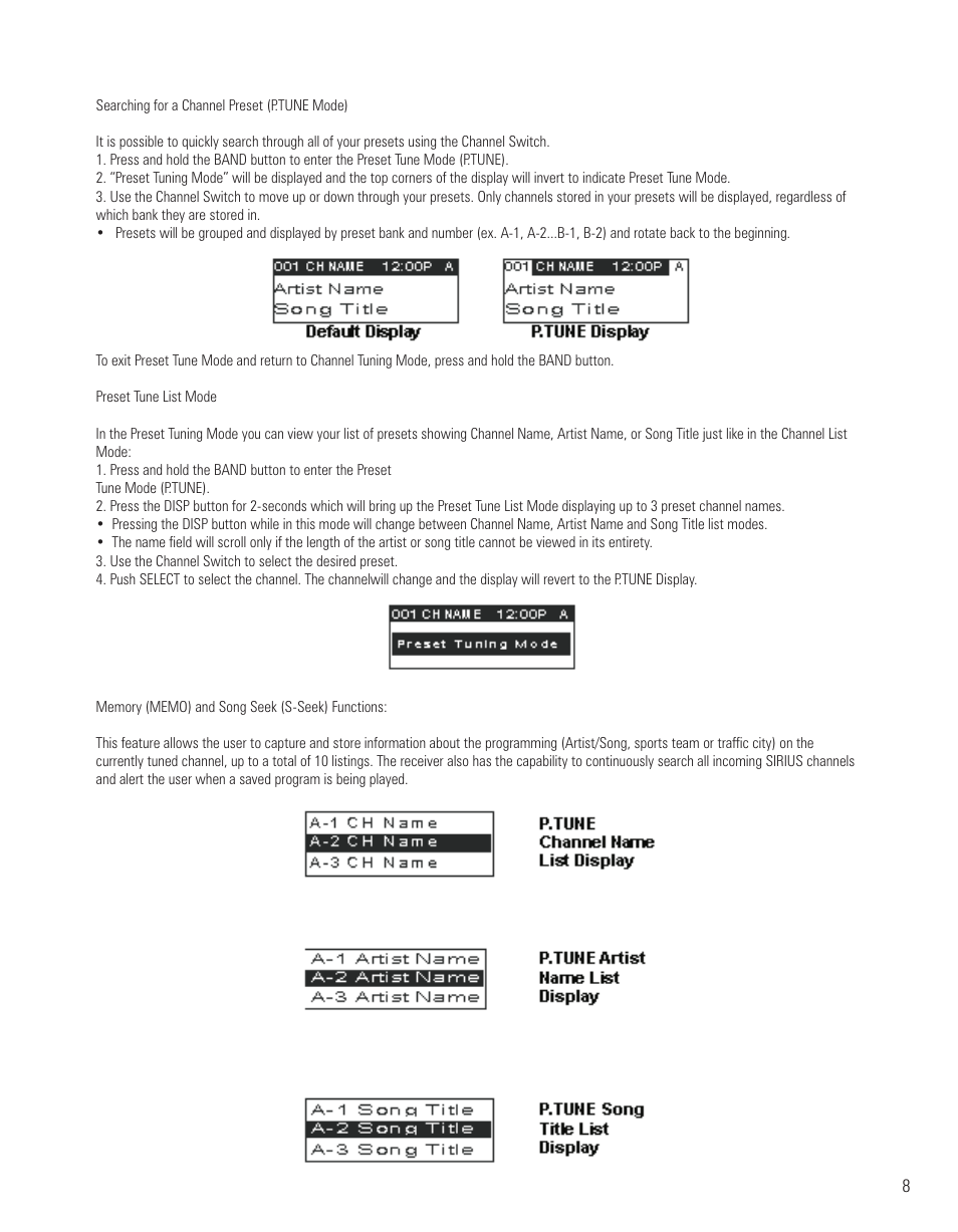 Sirius Satellite Radio EQ-SIRRCV User Manual | Page 8 / 14