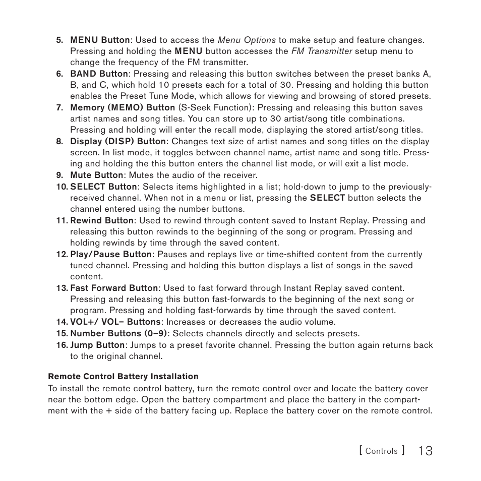 Sirius Satellite Radio 4 User Manual | Page 15 / 64