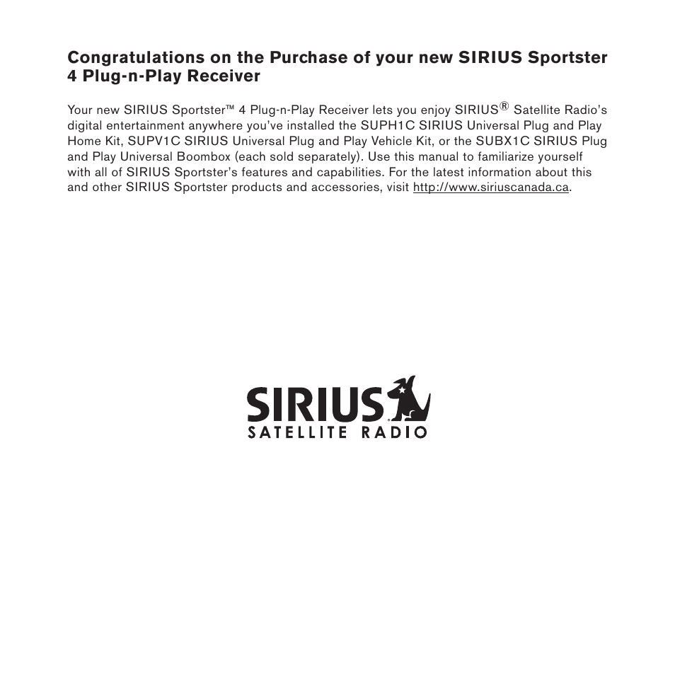 Sirius Satellite Radio 4 User Manual | Page 3 / 64