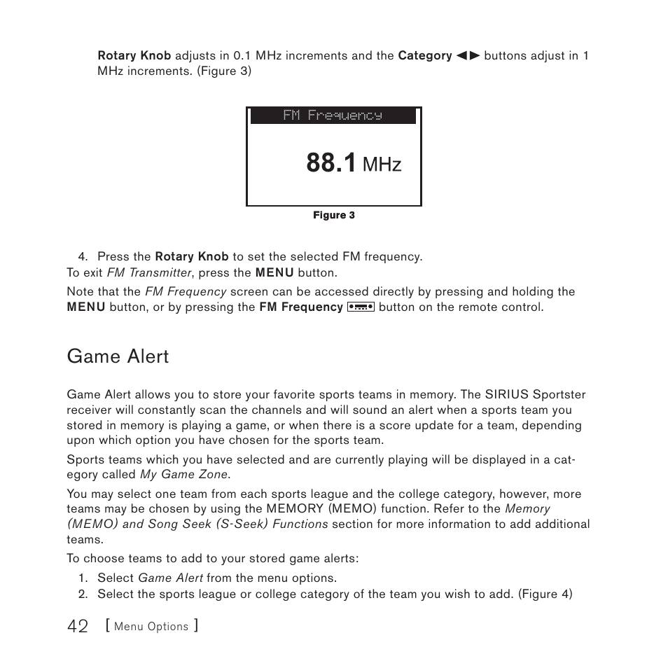 Game alert | Sirius Satellite Radio 4 User Manual | Page 44 / 64