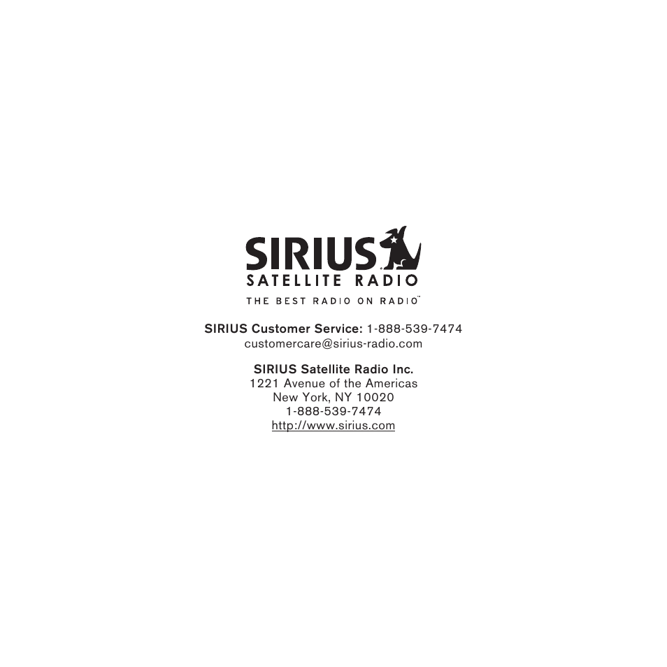 Sirius Satellite Radio E x e c u t i v e S o u n d S y s t e m User Manual | Page 31 / 32