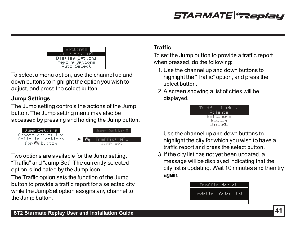 Sirius Satellite Radio STAREMATE REPLAY ST2 User Manual | Page 41 / 60