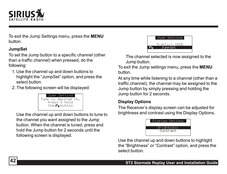 Sirius Satellite Radio STAREMATE REPLAY ST2 User Manual | Page 42 / 60