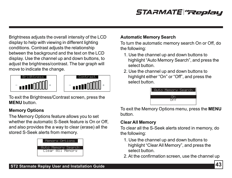 Sirius Satellite Radio STAREMATE REPLAY ST2 User Manual | Page 43 / 60