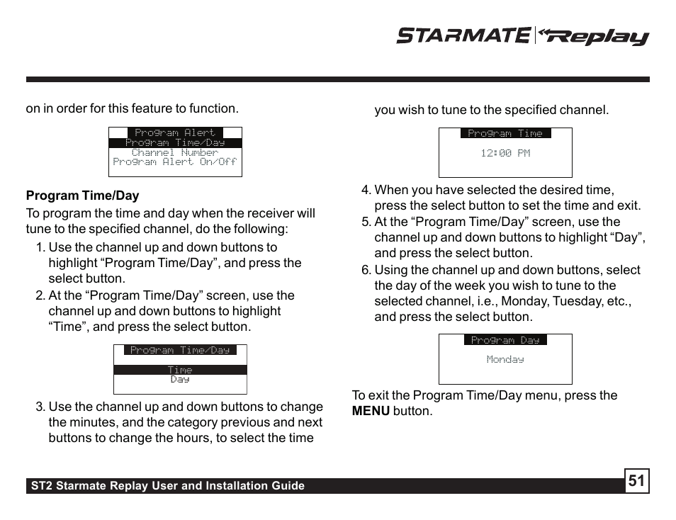Sirius Satellite Radio STAREMATE REPLAY ST2 User Manual | Page 51 / 60
