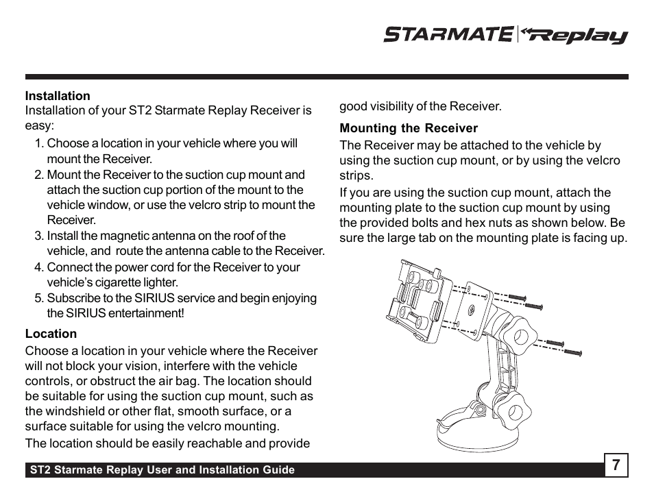 Sirius Satellite Radio STAREMATE REPLAY ST2 User Manual | Page 7 / 60