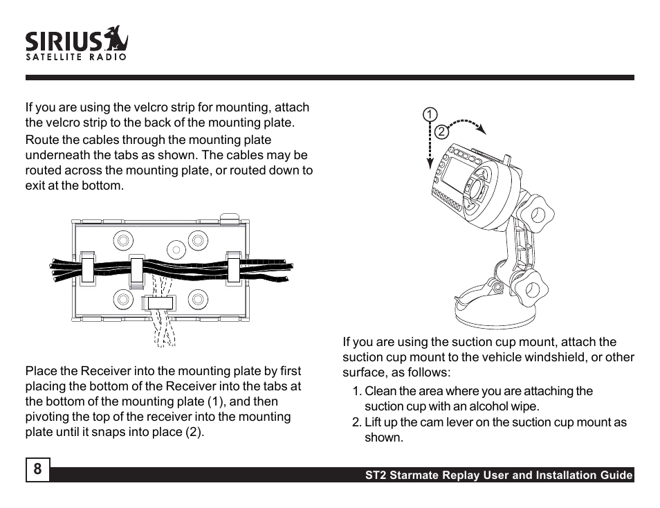 Sirius Satellite Radio STAREMATE REPLAY ST2 User Manual | Page 8 / 60