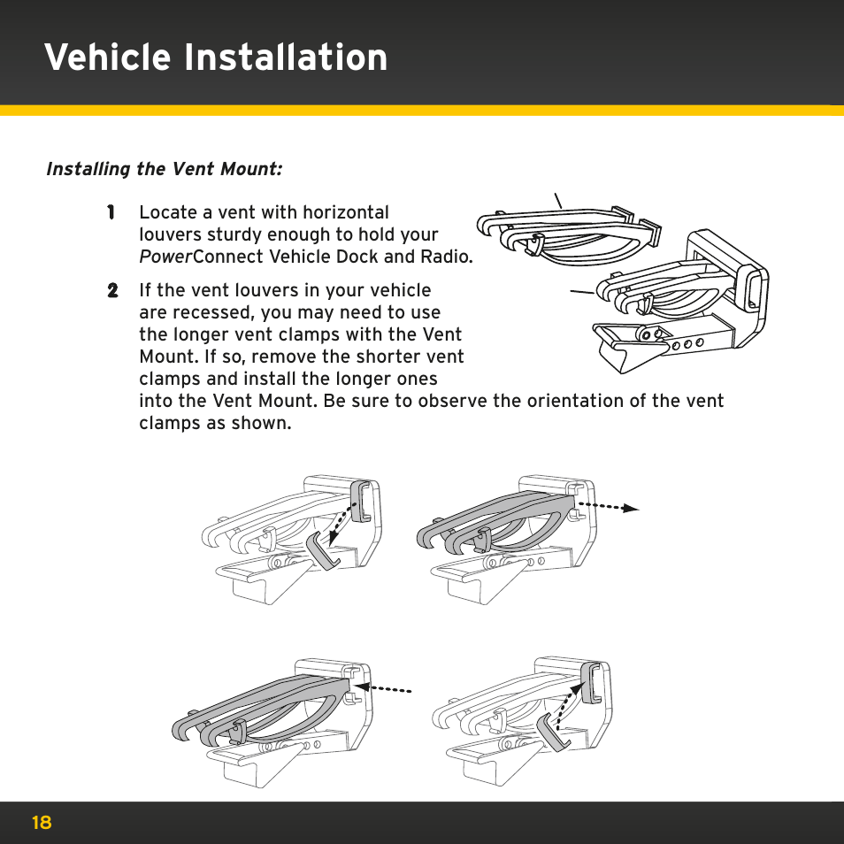 Vehicle installation | Sirius Satellite Radio PowerConnect XMP3IVKUG0210 User Manual | Page 18 / 68