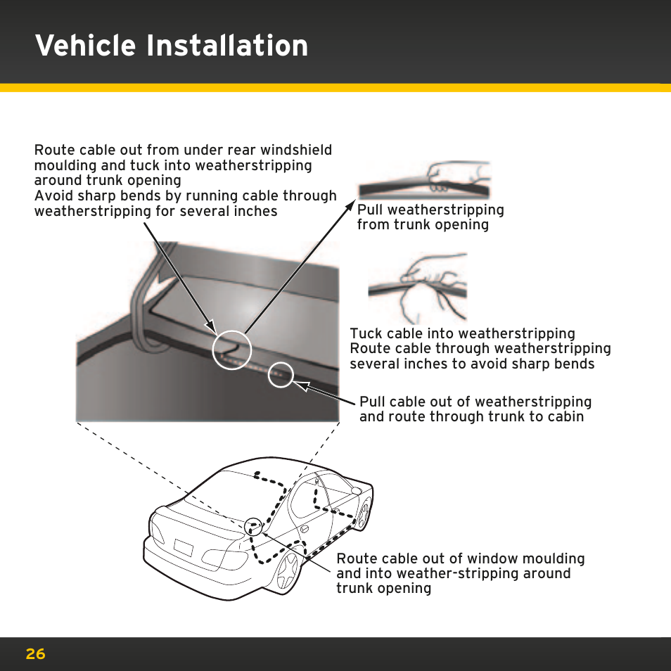 Vehicle installation | Sirius Satellite Radio PowerConnect XMP3IVKUG0210 User Manual | Page 26 / 68