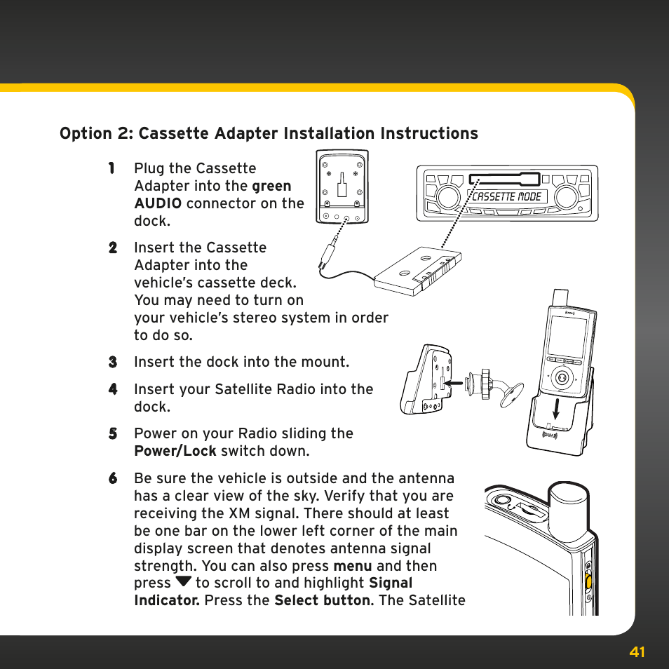 Sirius Satellite Radio PowerConnect XMP3IVKUG0210 User Manual | Page 41 / 68