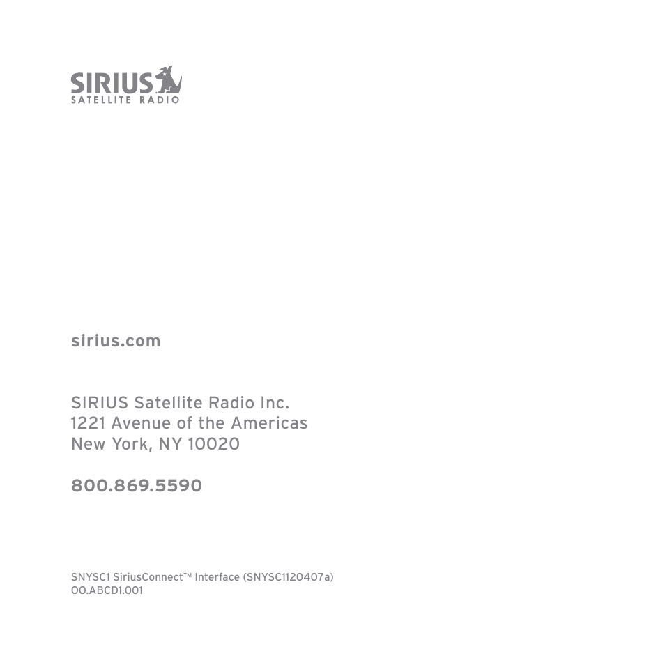 Sirius Satellite Radio SiriusConnect SNYSC1 User Manual | Page 24 / 24