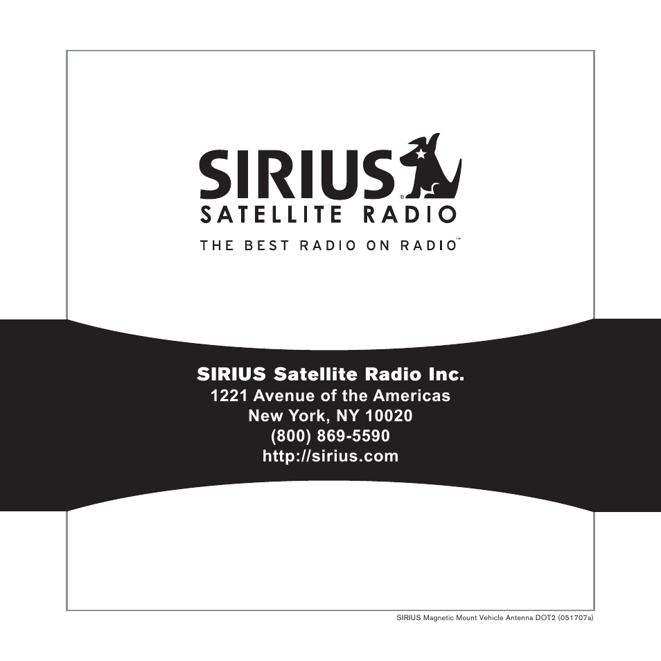 Sirius satellite radio inc | Sirius Satellite Radio DOT2 User Manual | Page 20 / 24