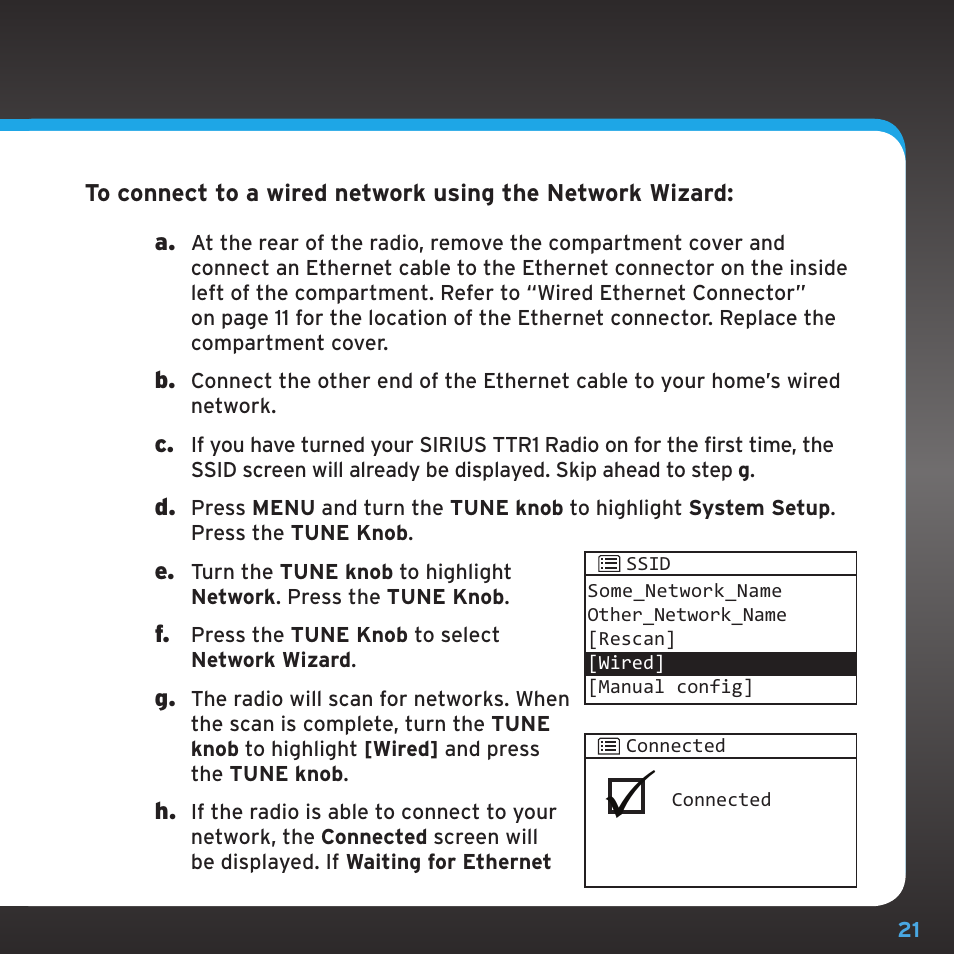 Sirius Satellite Radio TTR1 User Manual | Page 21 / 88