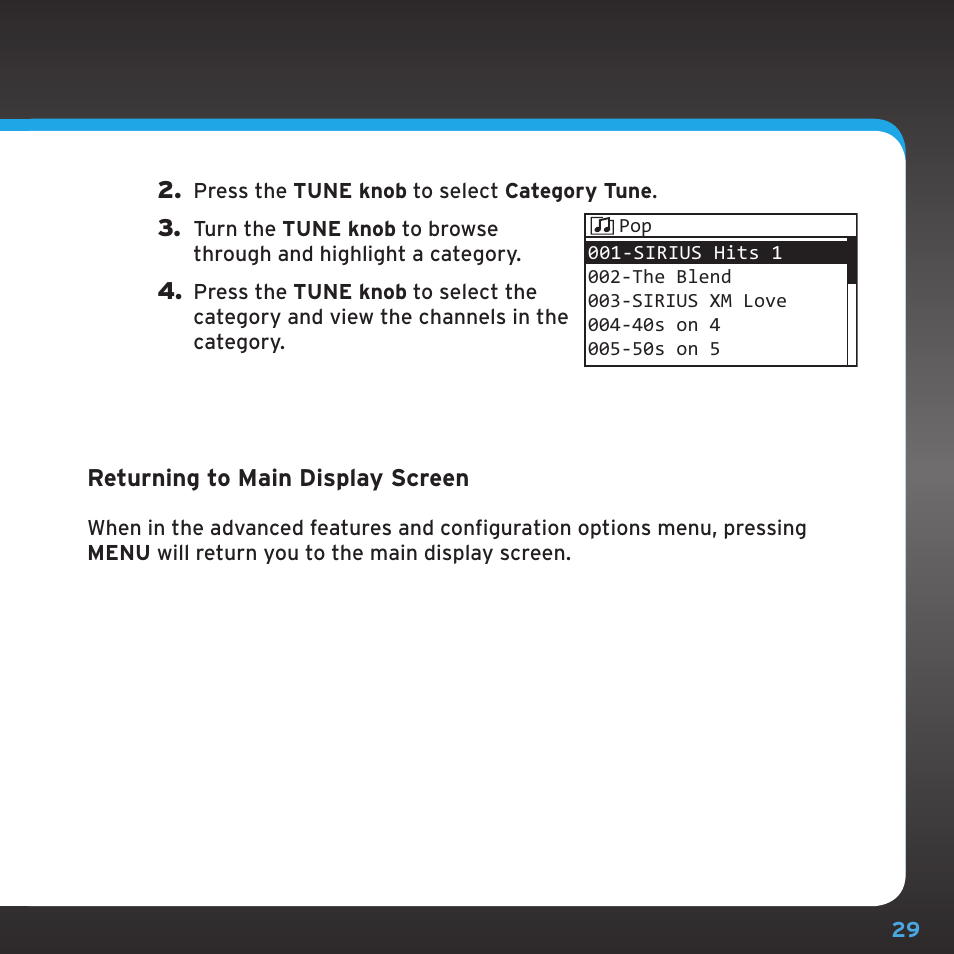 Sirius Satellite Radio TTR1 User Manual | Page 29 / 88