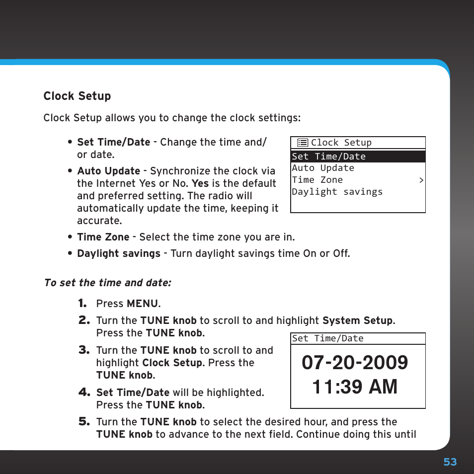 Configuring your sirius ttr1 radio | Sirius Satellite Radio TTR1 User Manual | Page 53 / 88