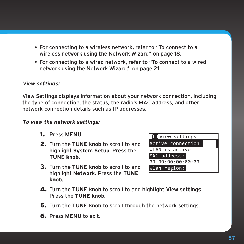 Configuring your sirius ttr1 radio | Sirius Satellite Radio TTR1 User Manual | Page 57 / 88