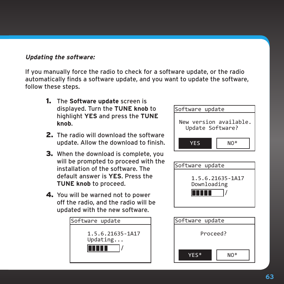 Configuring your sirius ttr1 radio | Sirius Satellite Radio TTR1 User Manual | Page 63 / 88