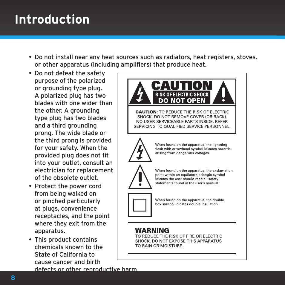 Introduction | Sirius Satellite Radio TTR1 User Manual | Page 8 / 88