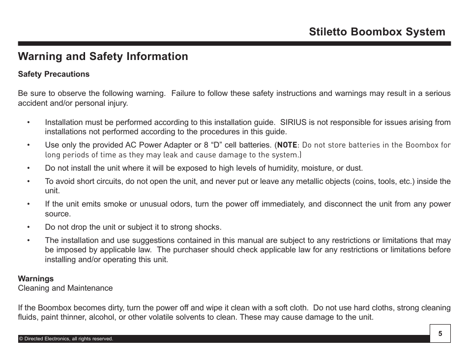 Desktop docking station | Sirius Satellite Radio SIRIUS STILETTO SL-BB1 User Manual | Page 5 / 20