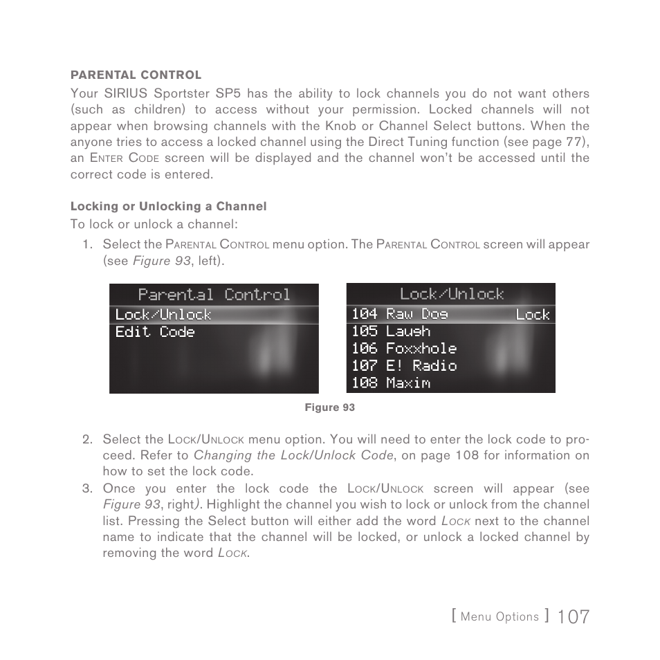 Sirius Satellite Radio SPORTSTER 5 User Manual | Page 107 / 124