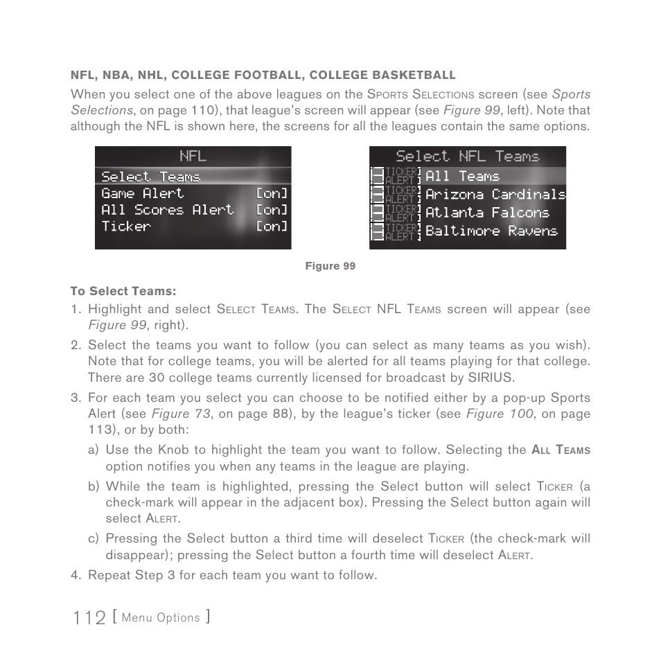 Sirius Satellite Radio SPORTSTER 5 User Manual | Page 112 / 124