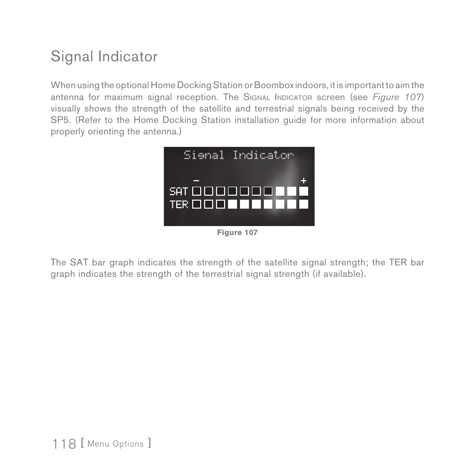 Signal indicator | Sirius Satellite Radio SPORTSTER 5 User Manual | Page 118 / 124