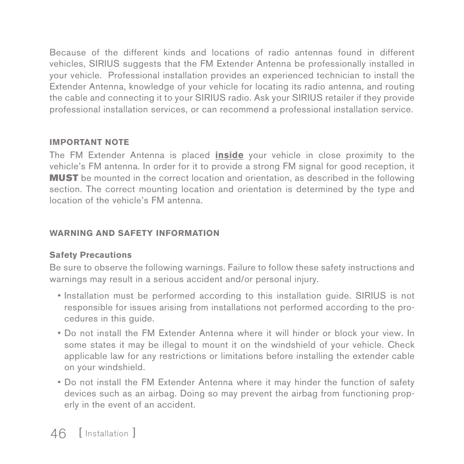 Sirius Satellite Radio SPORTSTER 5 User Manual | Page 46 / 124
