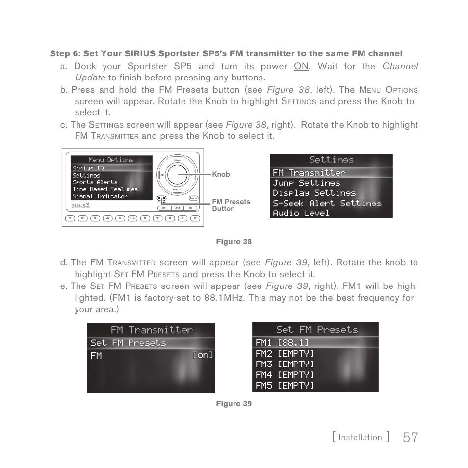 Sirius Satellite Radio SPORTSTER 5 User Manual | Page 57 / 124