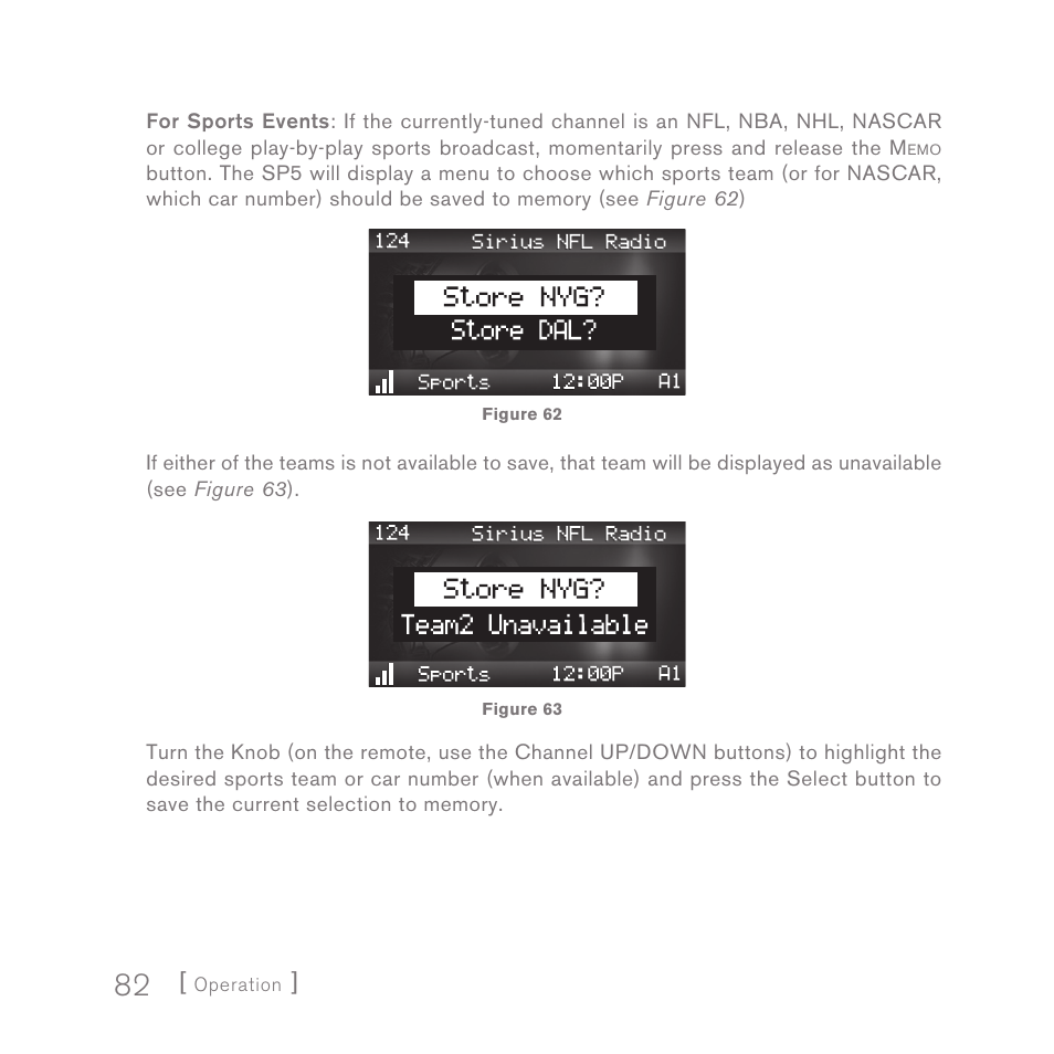 Sirius Satellite Radio SPORTSTER 5 User Manual | Page 82 / 124