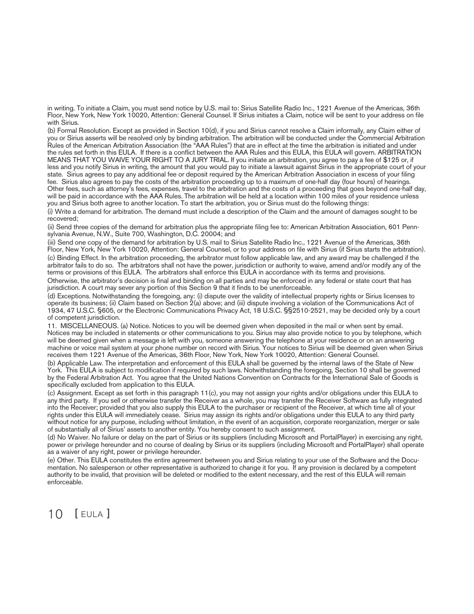 Sirius Satellite Radio S50 User Manual | Page 10 / 170
