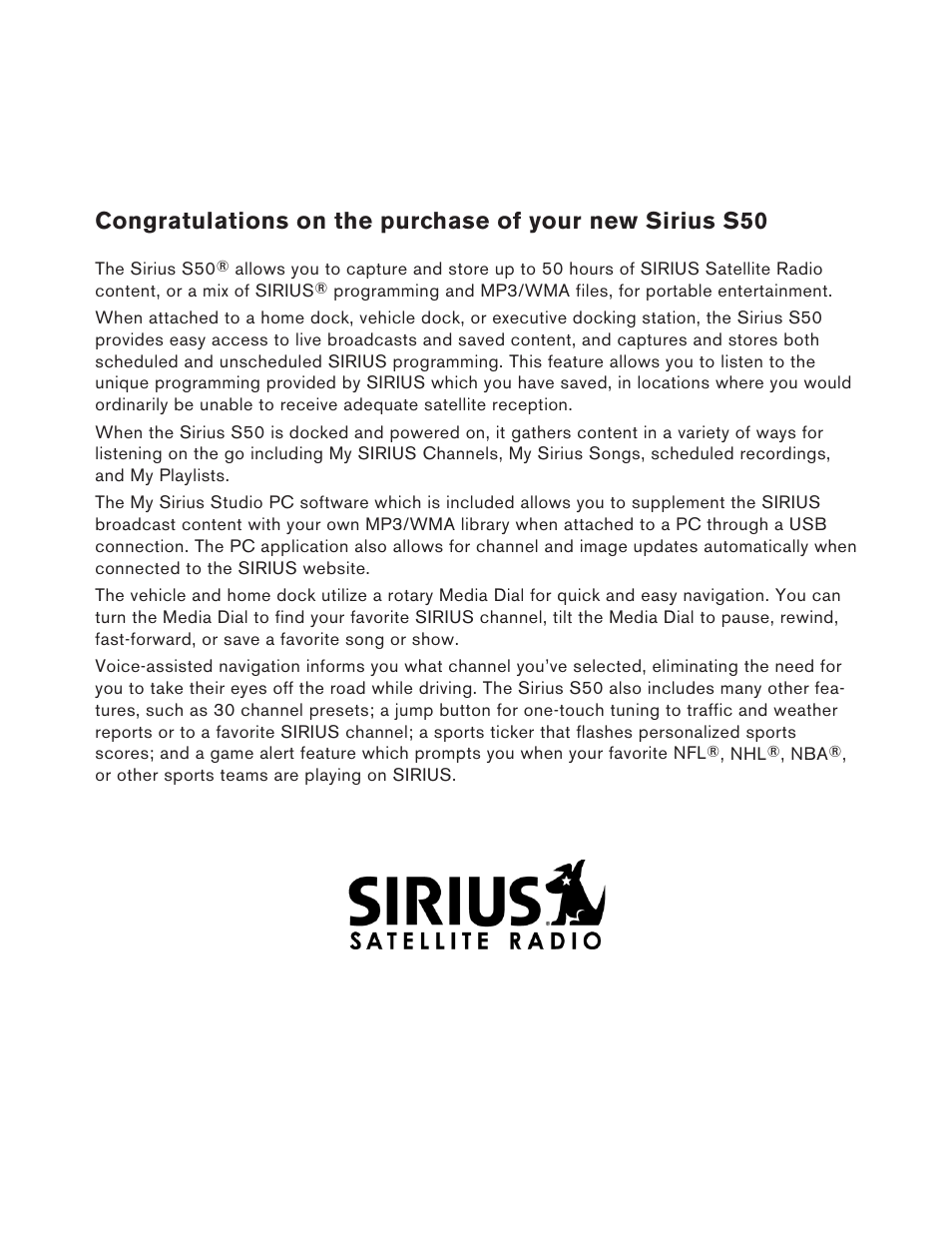 Sirius Satellite Radio S50 User Manual | Page 111 / 170