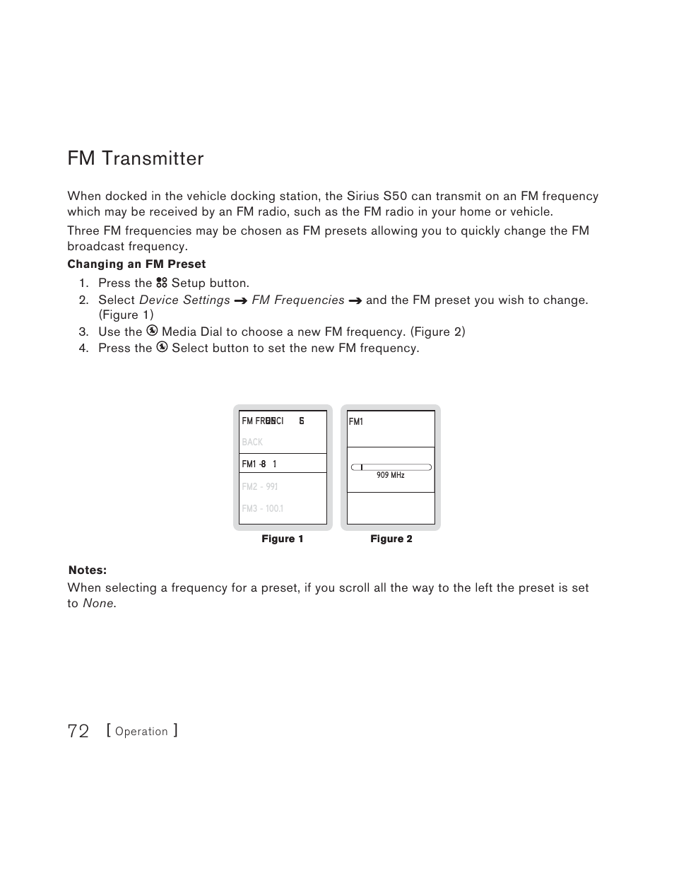 Fm transmitter | Sirius Satellite Radio S50 User Manual | Page 72 / 170