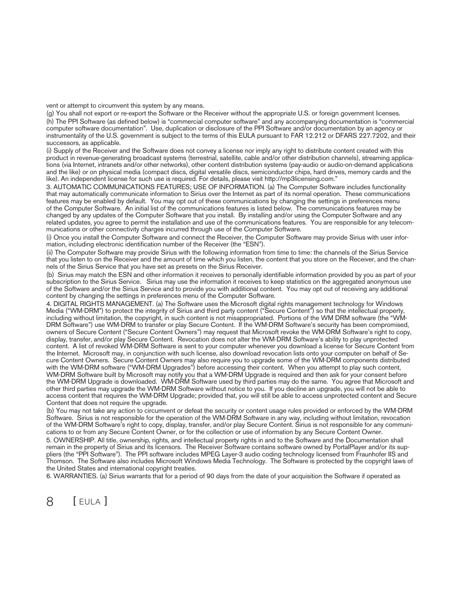 Sirius Satellite Radio S50 User Manual | Page 8 / 170