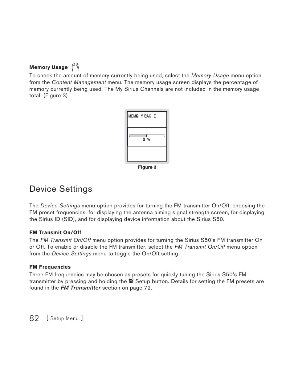 Device settings | Sirius Satellite Radio S50 User Manual | Page 82 / 170