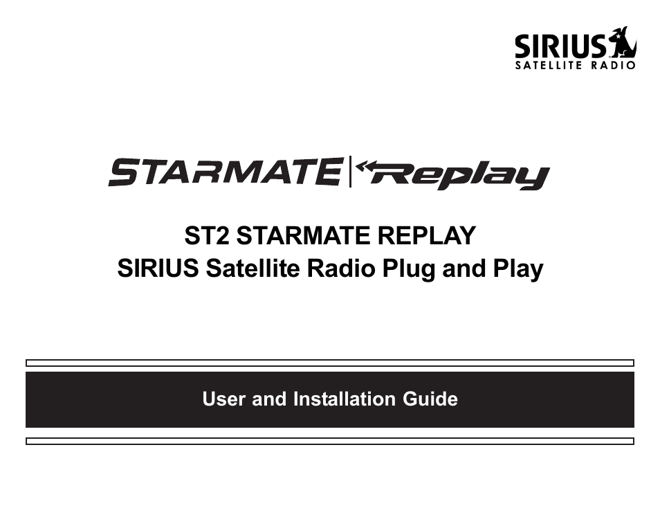 Sirius Satellite Radio ST2 User Manual | 60 pages