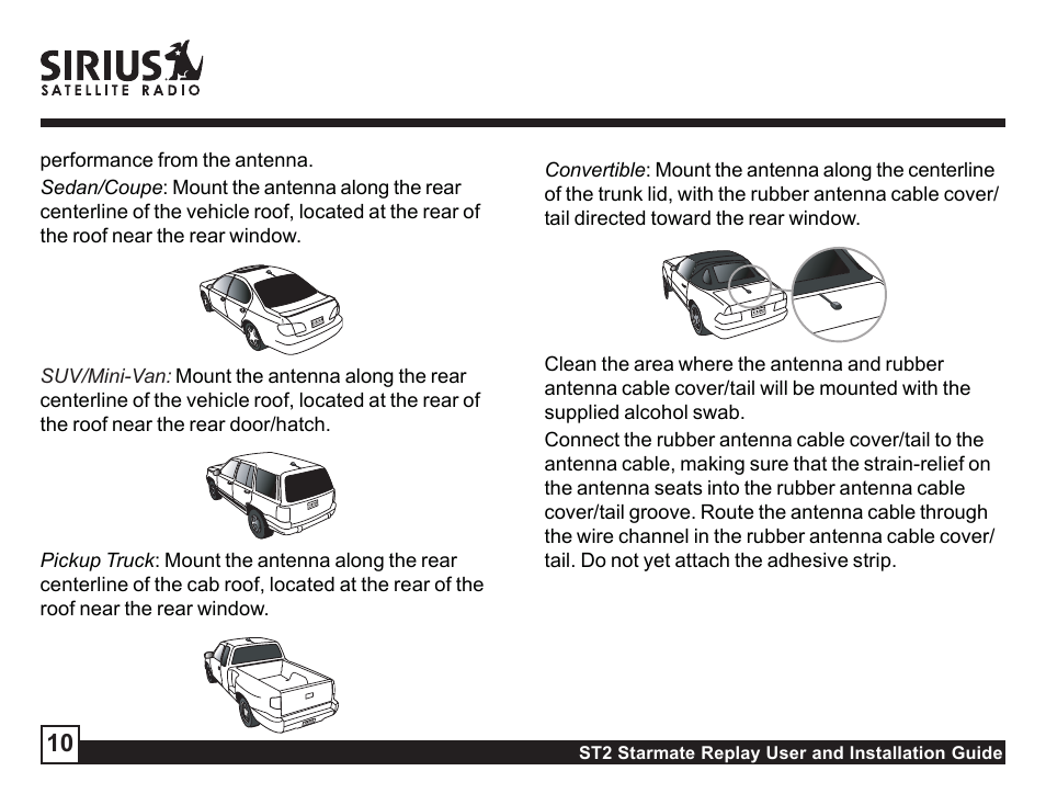 Sirius Satellite Radio ST2 User Manual | Page 10 / 60