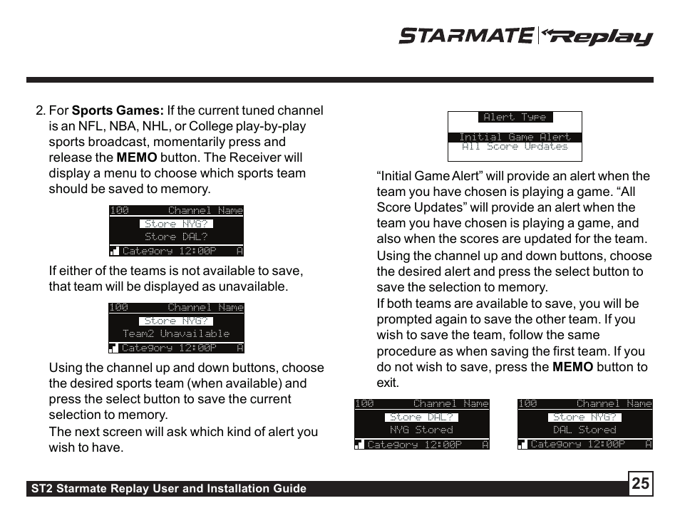 Sirius Satellite Radio ST2 User Manual | Page 25 / 60