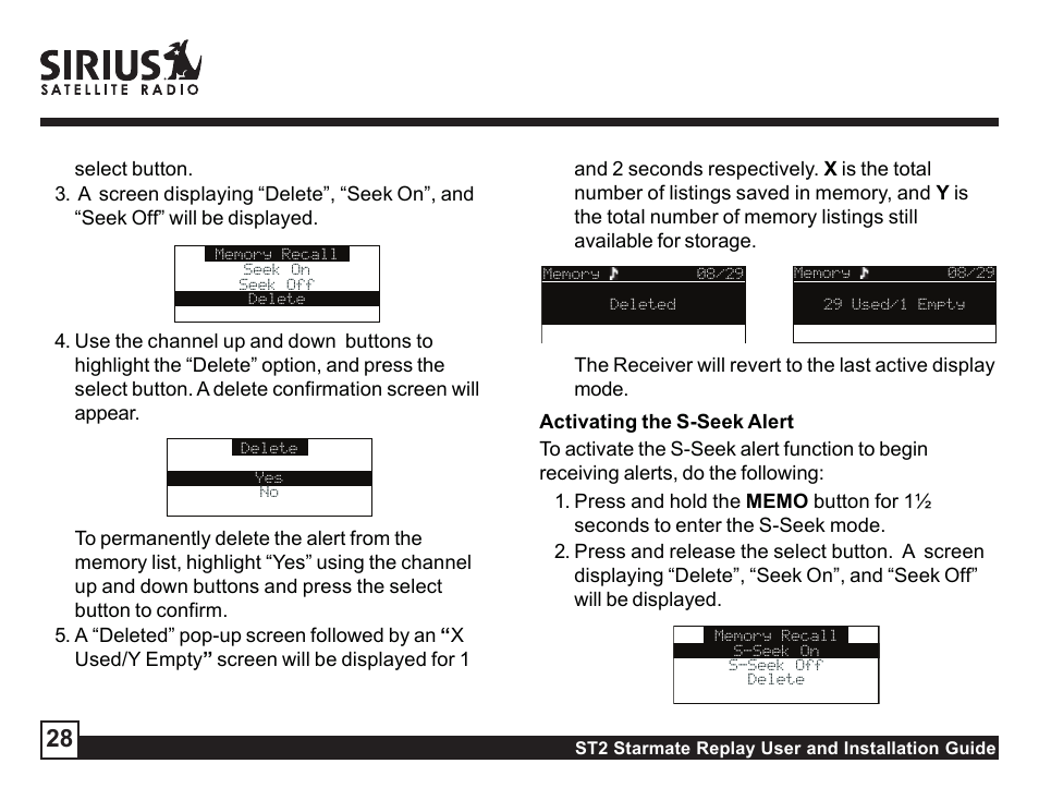 Sirius Satellite Radio ST2 User Manual | Page 28 / 60