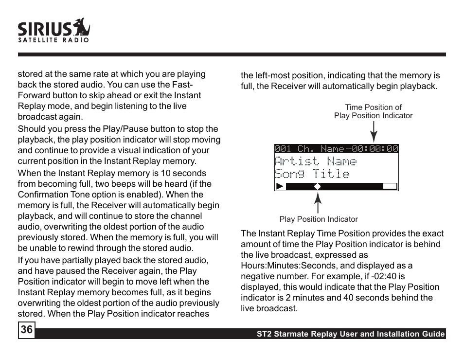 Fm preset button | Sirius Satellite Radio ST2 User Manual | Page 36 / 60