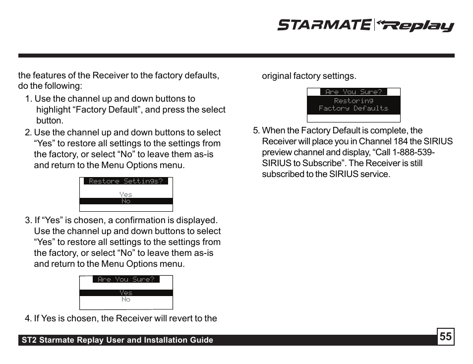 Troubleshooting | Sirius Satellite Radio ST2 User Manual | Page 55 / 60