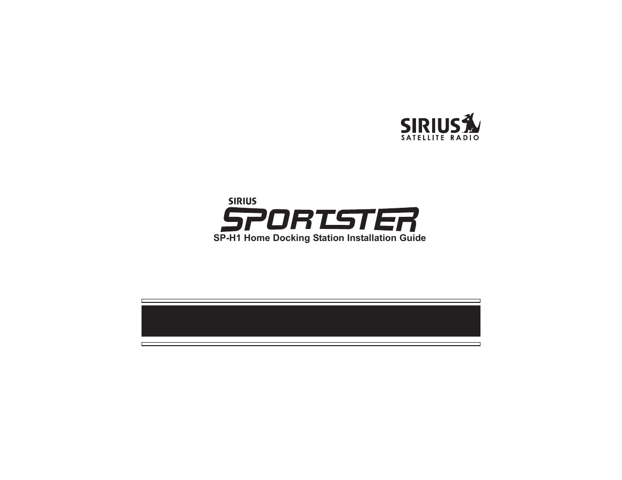 Sirius Satellite Radio SP-H1 User Manual | 8 pages