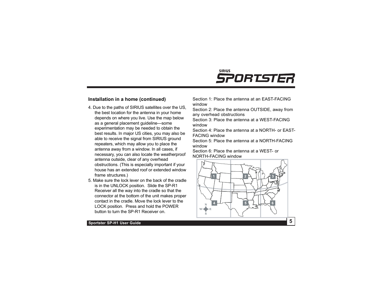 Sirius Satellite Radio SP-H1 User Manual | Page 5 / 8