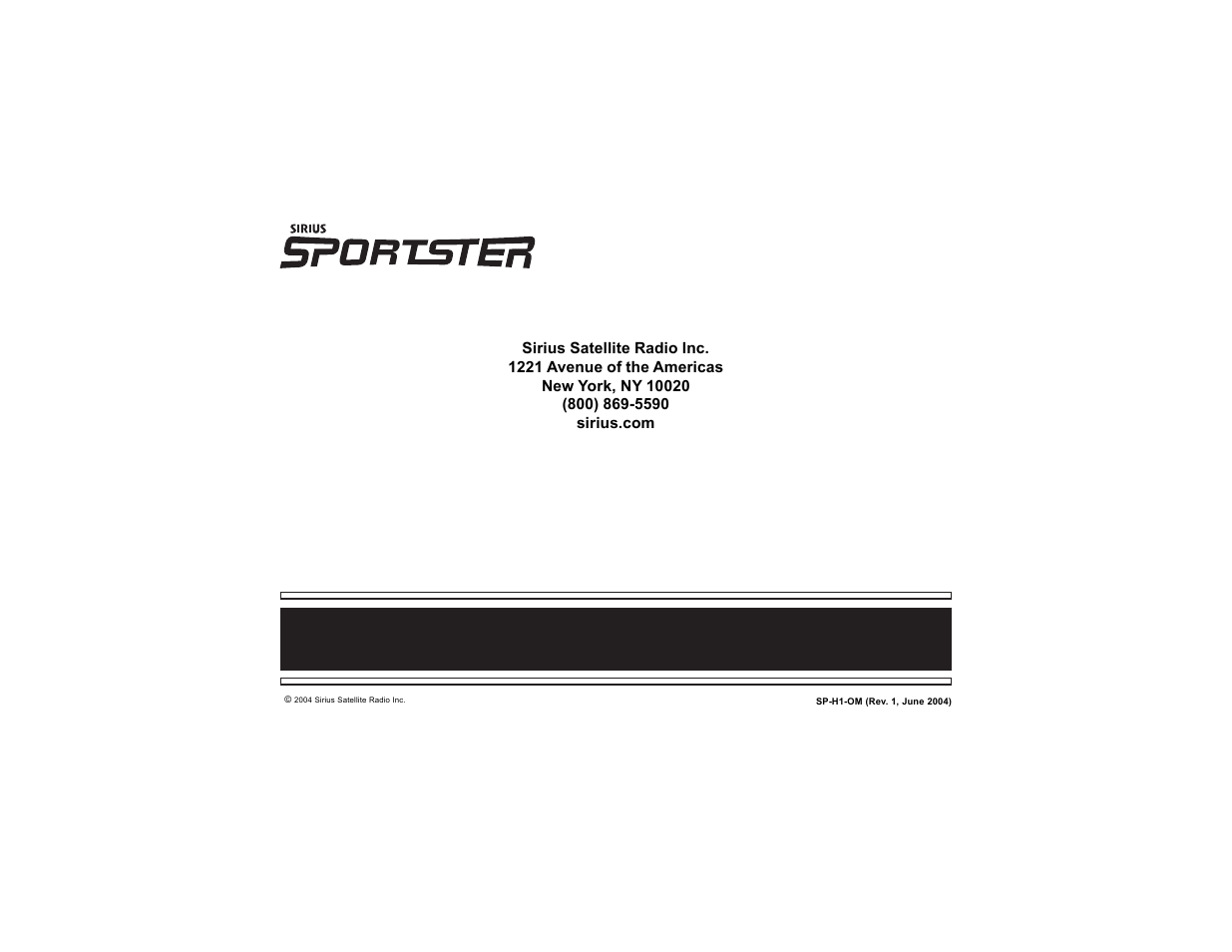 Sirius Satellite Radio SP-H1 User Manual | Page 8 / 8