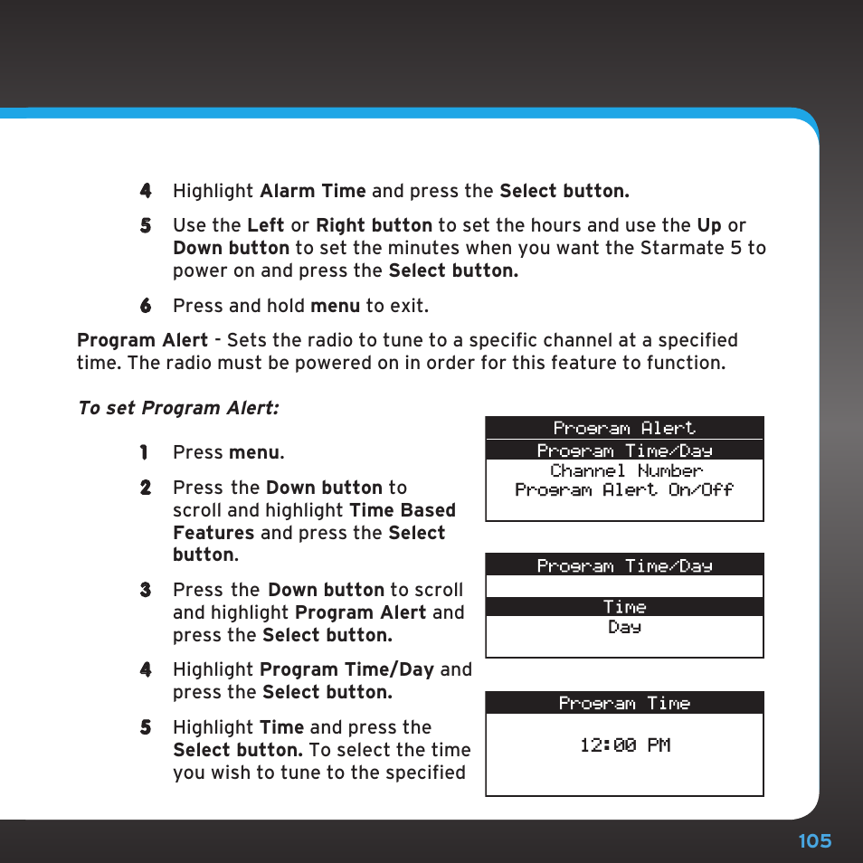 Configuring your starmate 5 | Sirius Satellite Radio SDST5V1 User Manual | Page 105 / 124