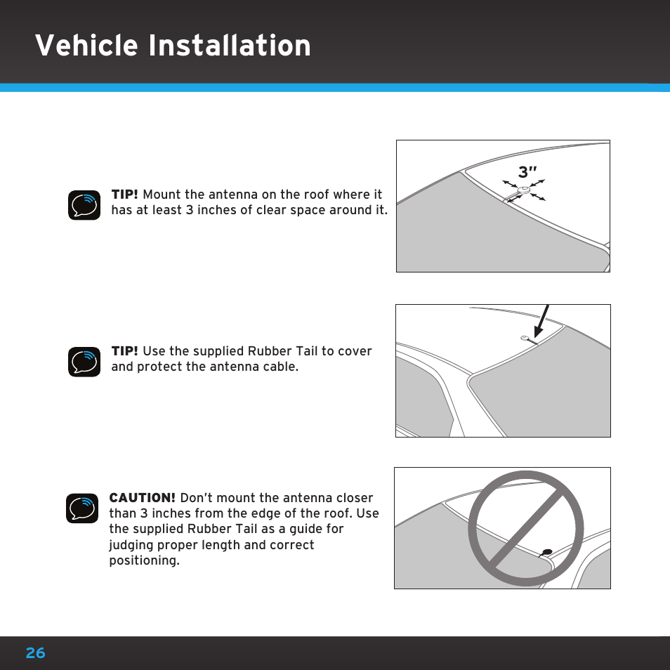 Vehicle installation | Sirius Satellite Radio SDST5V1 User Manual | Page 26 / 124